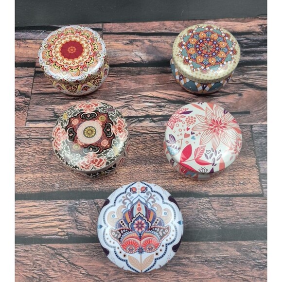 Set of 5 Earthy Scented Votive Candles Boho Aromatherapy Yoga Gift Self Care Lot - Picture 1 of 9